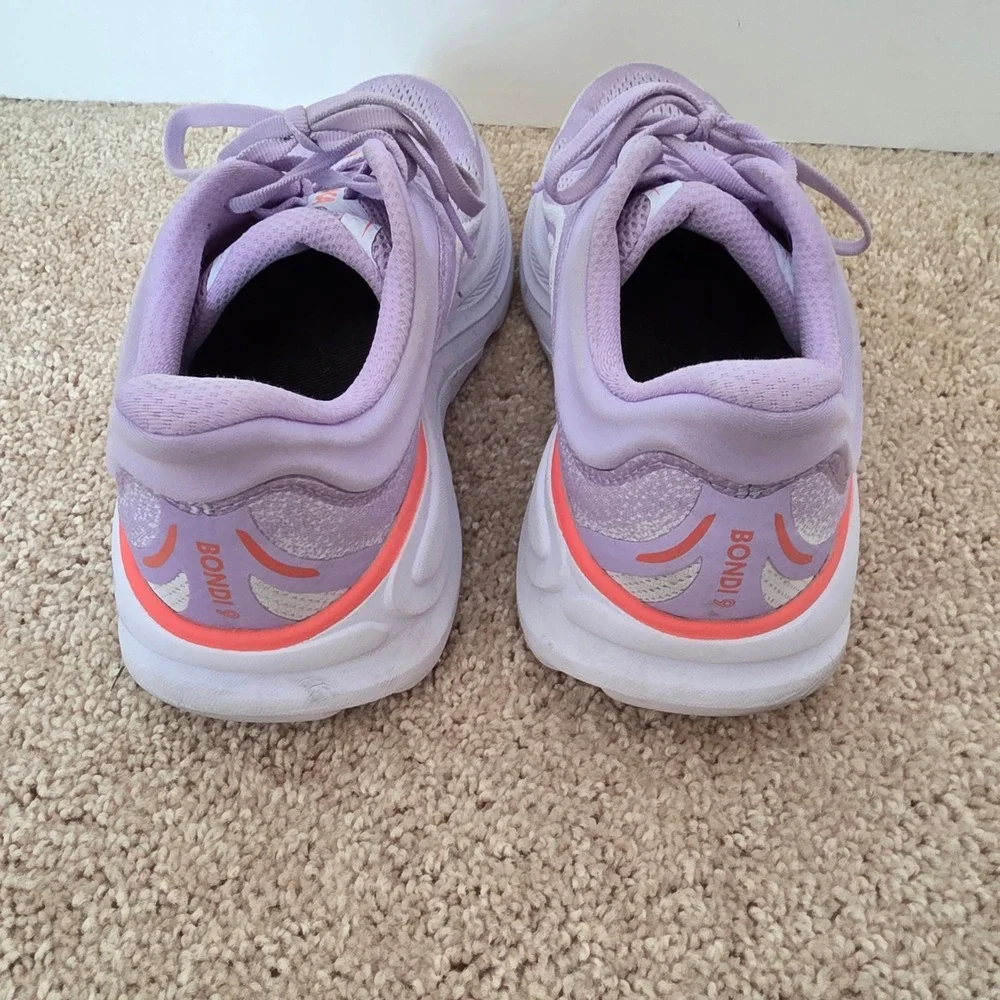 HOKA Bondi 9 Womens Running Shoes Purple Lavender Orange 1162012 AGH Size 9B